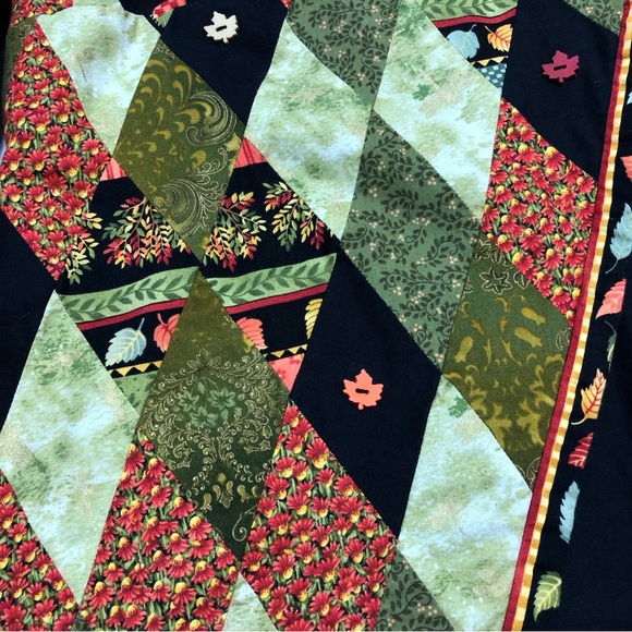 Handmade Orange Green Artsy Patchwork Jacket Size Large - Picture 10 of 14